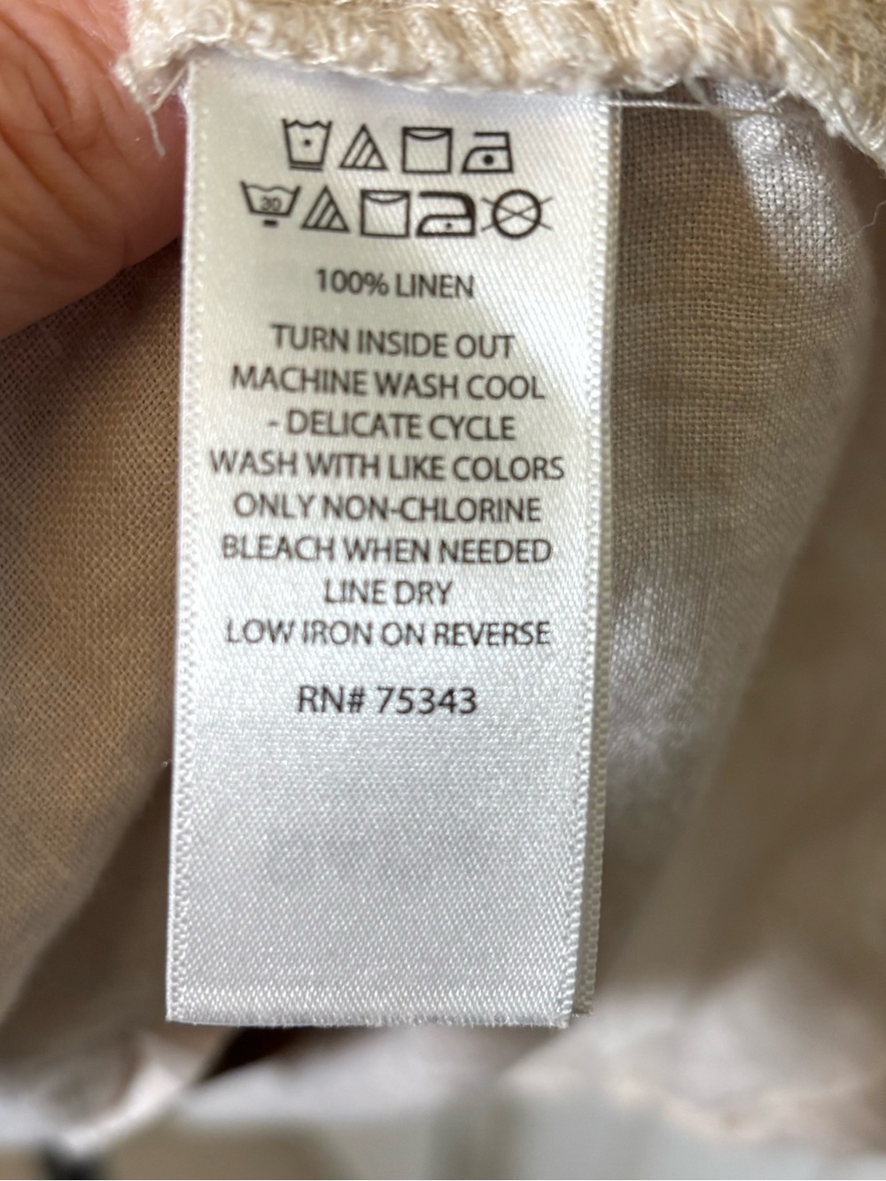 Sigrid Olsen Off-White 100% Linen Sleeveless Tunic Top Mini Dress Pockets M EUC - Picture 9 of 10